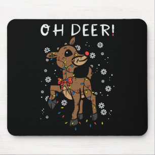 Christmas Reindeer Oh Deer Cute Xmas Boys Girls Ki Mouse Mat
