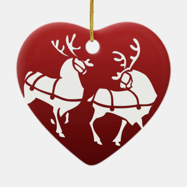 Christmas Reindeer Ornament Personalise Decoration (Back)