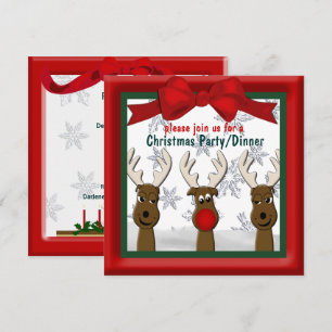 Christmas Reindeer Party/Dinner Invitation