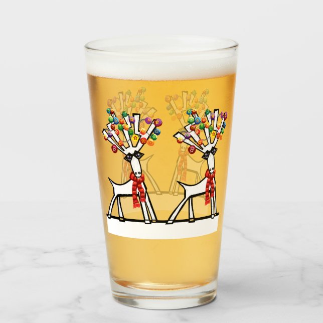 Christmas reindeer party glass (Front Filled)