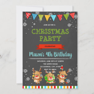 Christmas reindeer party invitation
