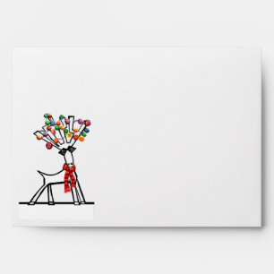 Christmas reindeer party lights envelope