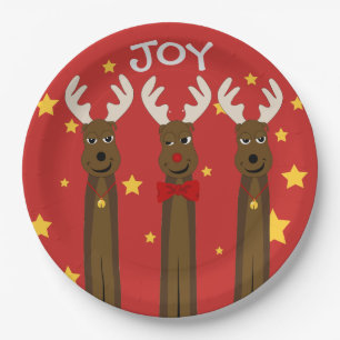 Christmas Reindeer Party Plate