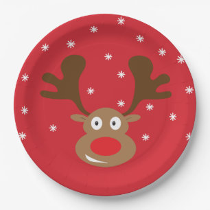 Christmas Reindeer Party Supply Plate