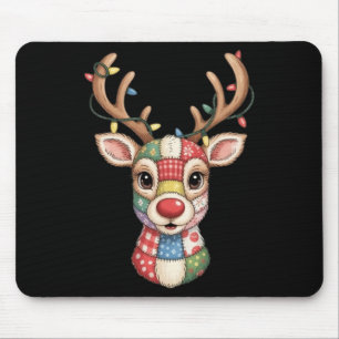 Christmas Reindeer Patchwork Men Women Kids Cute R Mouse Mat