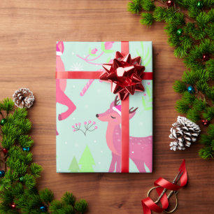Christmas Reindeer Pattern Wrapping Paper