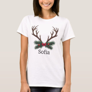 christmas reindeer personilized your name T-Shirt