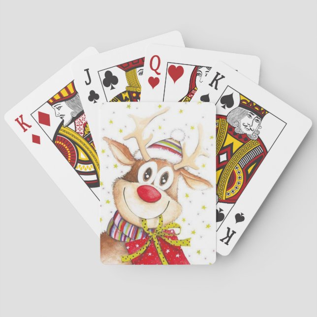 Christmas Reindeer Playing Cards (Back)