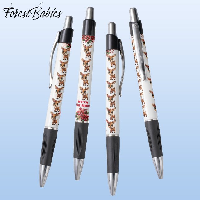 Christmas Reindeer Poinsettia Graphic, White (Creator Uploaded)