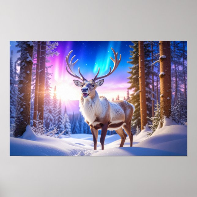 Christmas Reindeer Poster (Front)