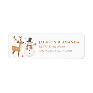 Christmas Reindeer Return Address Labels