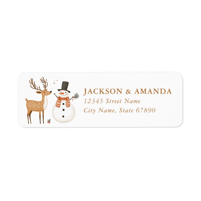 Christmas Reindeer Return Address Labels (Front)