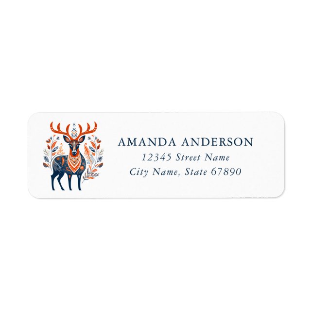 Christmas Reindeer Return Address Labels (Front)