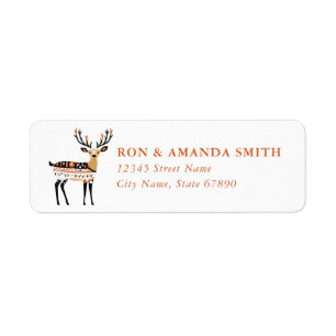 Christmas Reindeer Return Address Labels