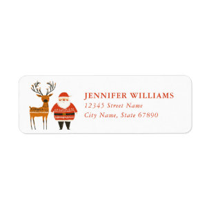 Christmas Reindeer Return Address Labels