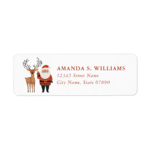 Christmas Reindeer Return Address Labels