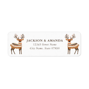 Christmas Reindeer Return Address Labels