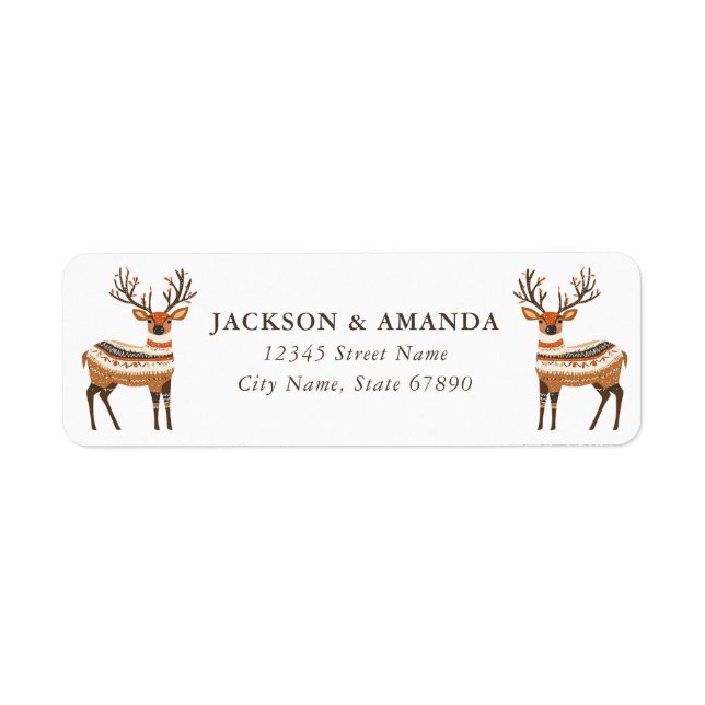 Christmas Reindeer Return Address Labels (Front)