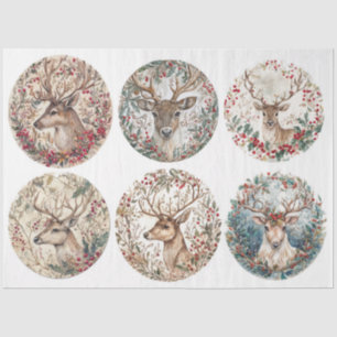 Christmas Reindeer Rounds Tissue Paper