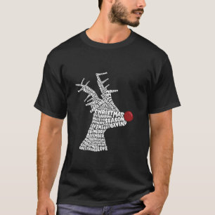 Christmas Reindeer Rudolph Red Nose  T-Shirt