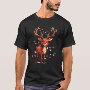 Christmas Reindeer Rudolph Red Nosed  T-Shirt