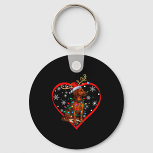 Christmas Reindeer Santa Love Coonhound Lovers Xma Key Ring