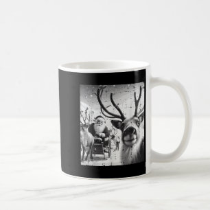 Christmas Reindeer Santa Selfie Funny Xmas Men Wom Coffee Mug
