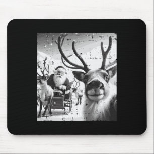 Christmas Reindeer Santa Selfie Funny Xmas Men Wom Mouse Mat