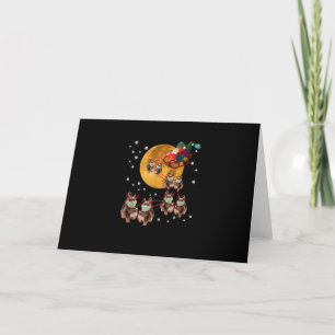 Christmas Reindeer Schnauzer Dog Sleigh Funny xmas Thank You Card