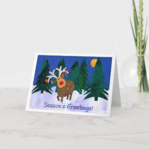 Christmas Reindeer, Season's Greetings! Holiday Card