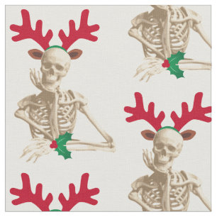 christmas reindeer skeleton fabric