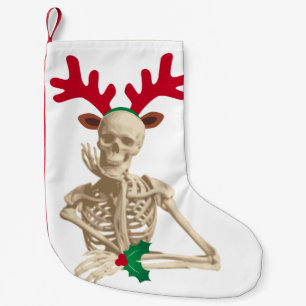 christmas reindeer skeleton small christmas stocking
