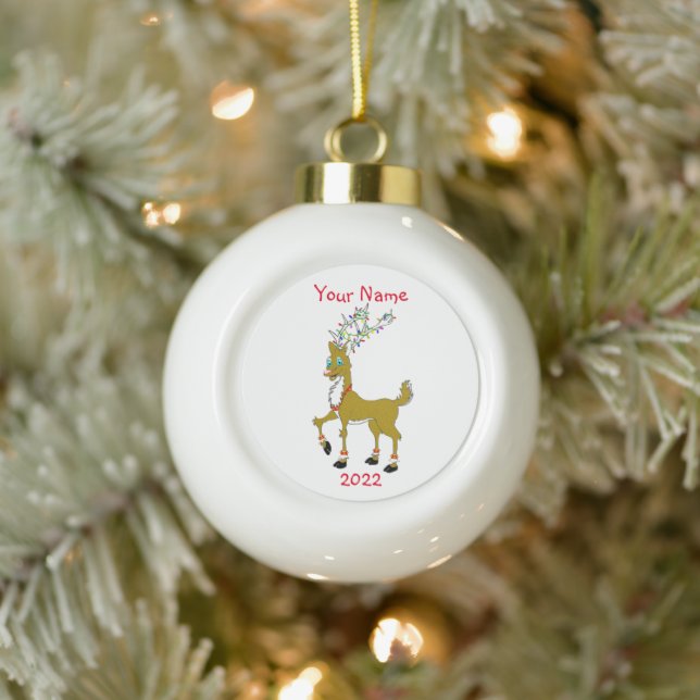 Christmas Reindeer Snowflake Framed Ornament (Tree)