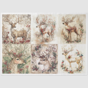 Christmas Reindeer Squares Tissue Paper