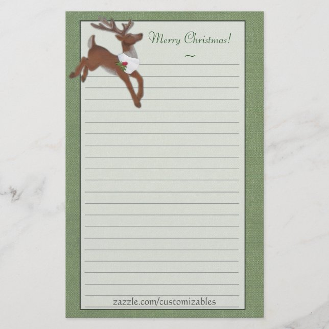 Christmas Reindeer Stationery (Front)