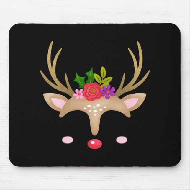Christmas Reindeer T Shirt  Mouse Mat (Front)