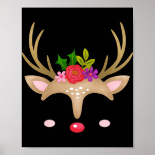 Christmas Reindeer T Shirt  Poster