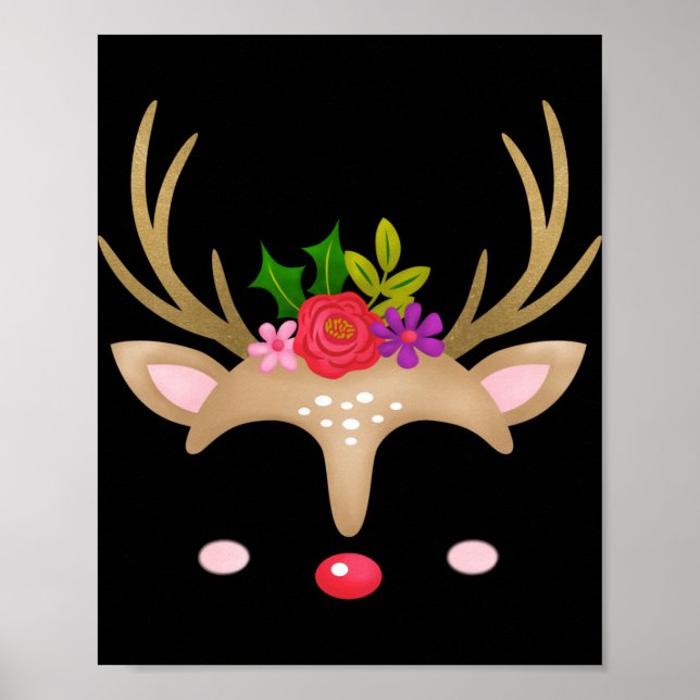 Christmas Reindeer T Shirt  Poster (Front)
