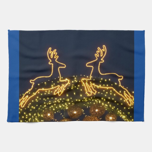 Christmas reindeer tea towel (Horizontal)