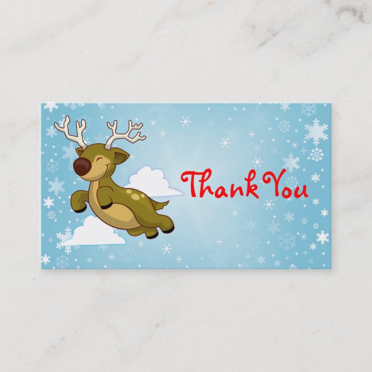 Christmas Reindeer Thank You Business Card | Zazzle