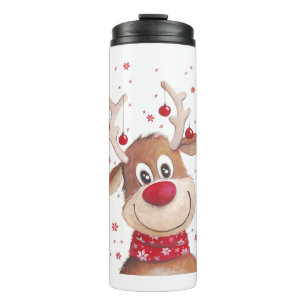 Christmas reindeer thermal tumbler