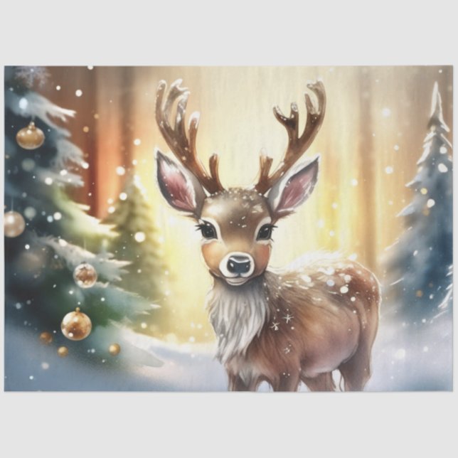 Christmas Reindeer Tissue Paper (Front)