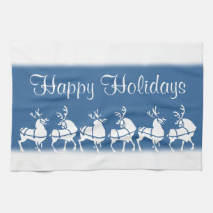 Christmas Reindeer Towel Custom Holiday Tea Towels
