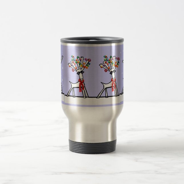 Christmas reindeer travel mug (Center)