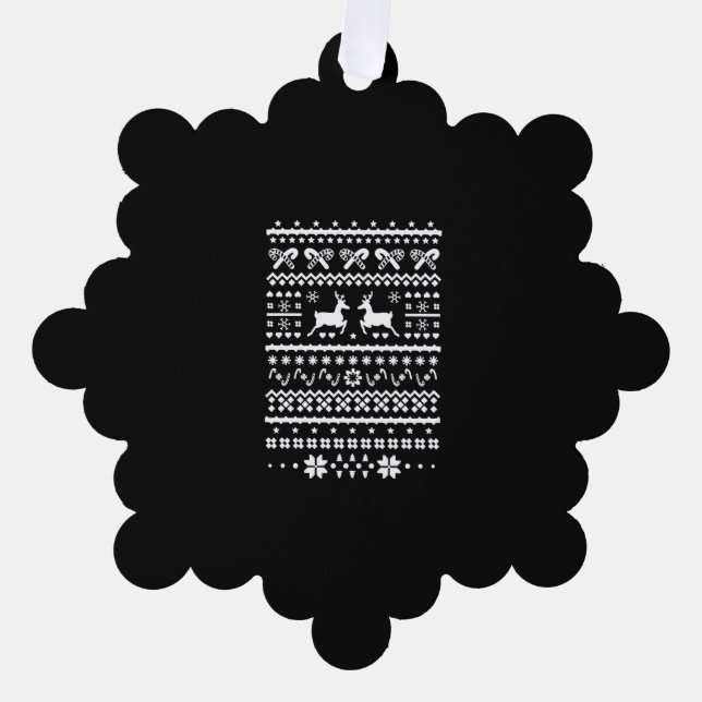 christmas reindeer  tree decoration card (Front)