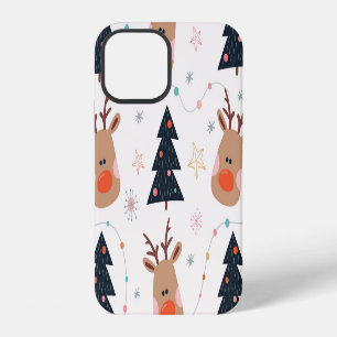 Christmas Reindeer Tree Hand Drawn iPhone 12 Case