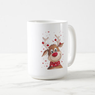 Christmas reindeer Two-Tone coffee mug