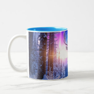 Christmas Reindeer Two-Tone Coffee Mug