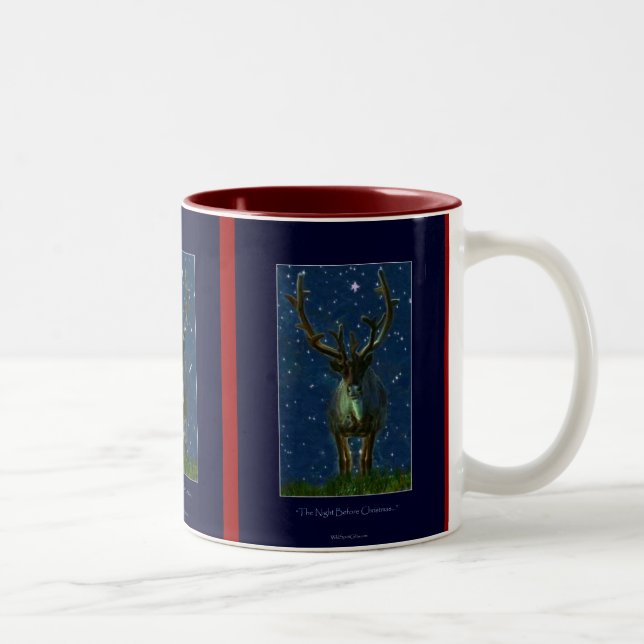Christmas Reindeer Two-Tone Coffee Mug (Right)