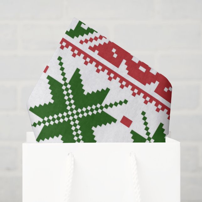 Christmas reindeer ugly sweater tissue paper (Gift Bag)
